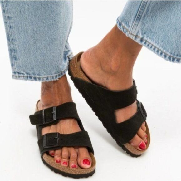 Birkenstock Shoes - Birkenstock Women's Black suede sandal size 36